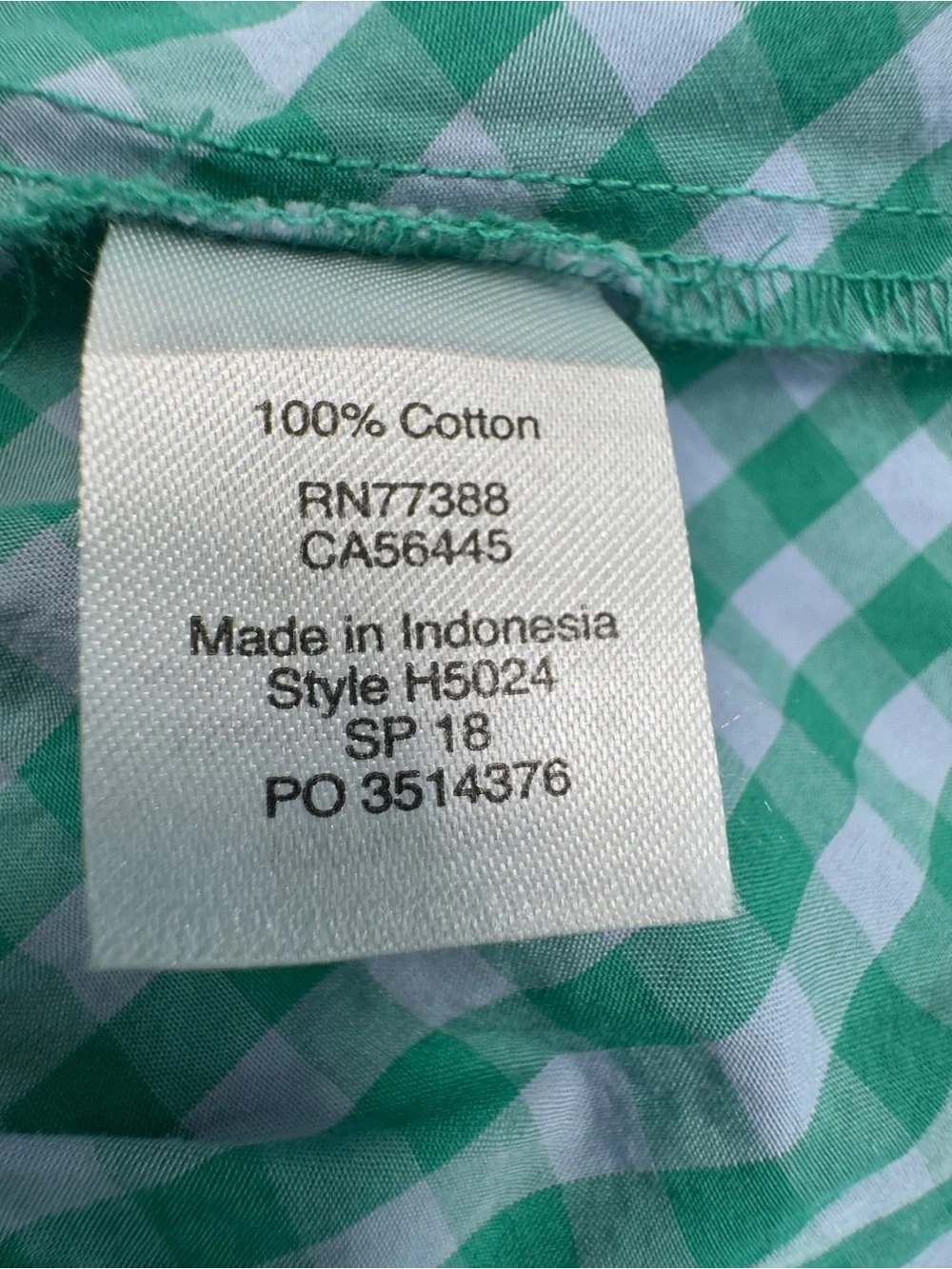 J.Crew Factory Green Gingham Bow Back Peplum Tank Top Womens Small Cottagecore